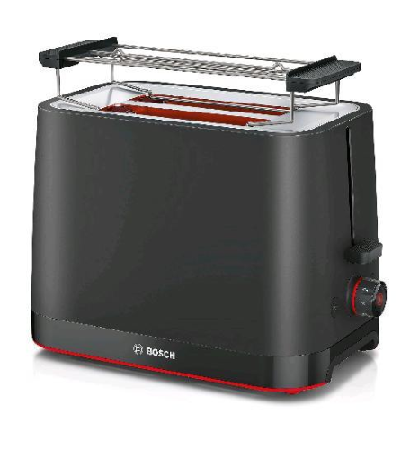 BOSCH TAT3M123 MYMOMENT TOSTAPANE 2 FETTE 7 GRADI DI TOSTATURA VASSOIO RACCOGLIBRICIOLE SPEGNIMENTO AUTOMATICO NERO